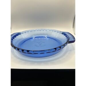 Anchor Hocking Fire-King Blue Cobalt Glass 9 Inch Pie Dish Pan 1 Qt‎ USA Made